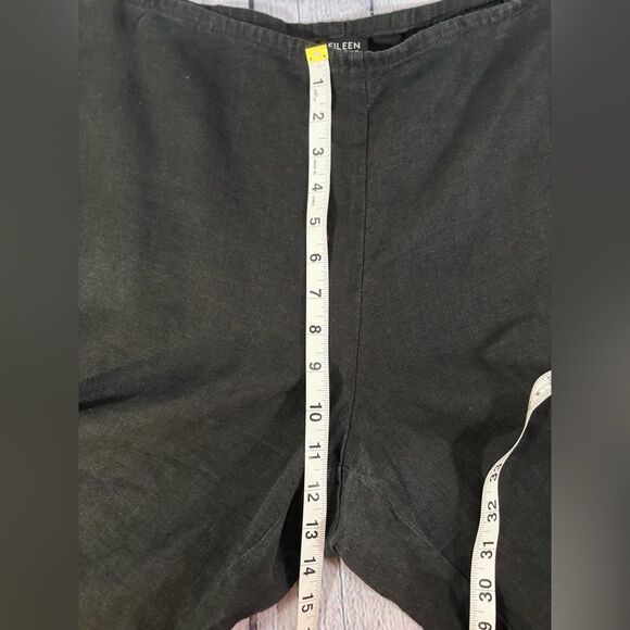 Eileen Fisher Black 100% Irish Linen Classic Casual Minimalist Crop Pants XL - Picture 5 of 10